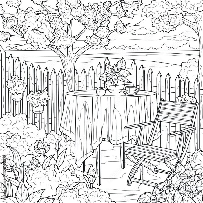 Botanical gardens coloring book