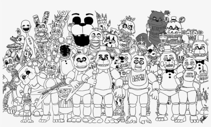 Fnaf coloring pages anime