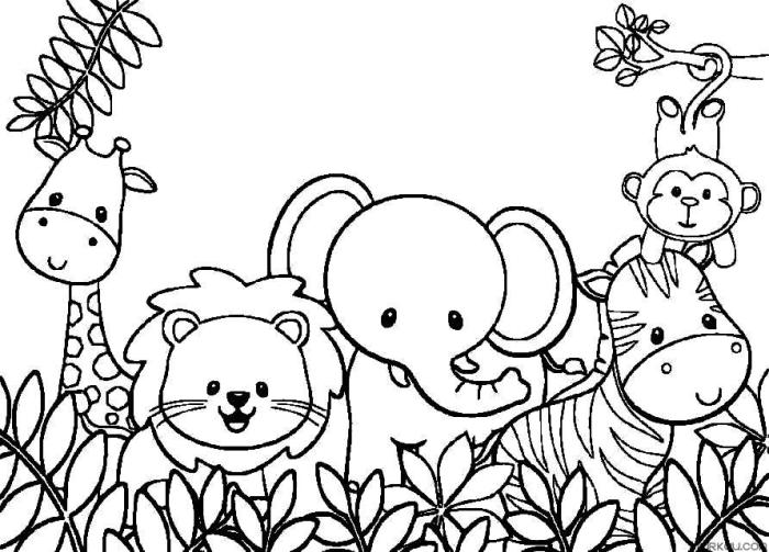 Zoo animal coloring sheet