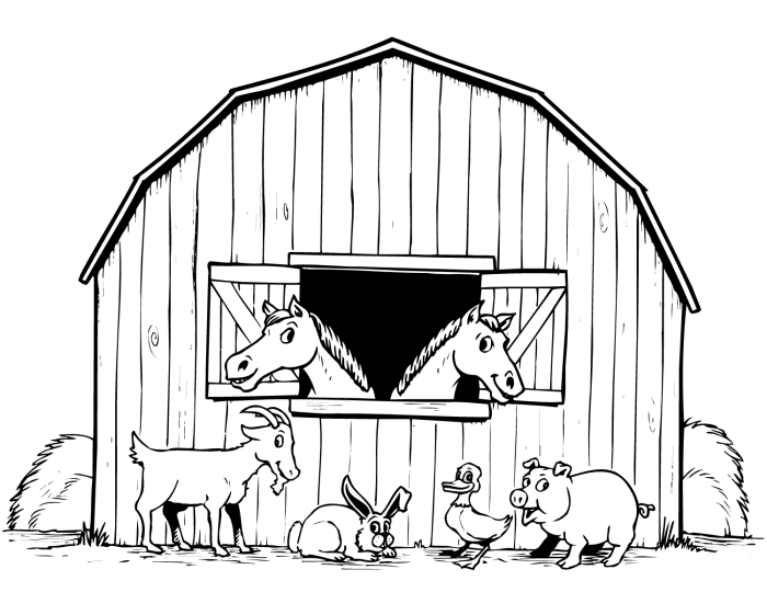 Coloring pages of farm animals free