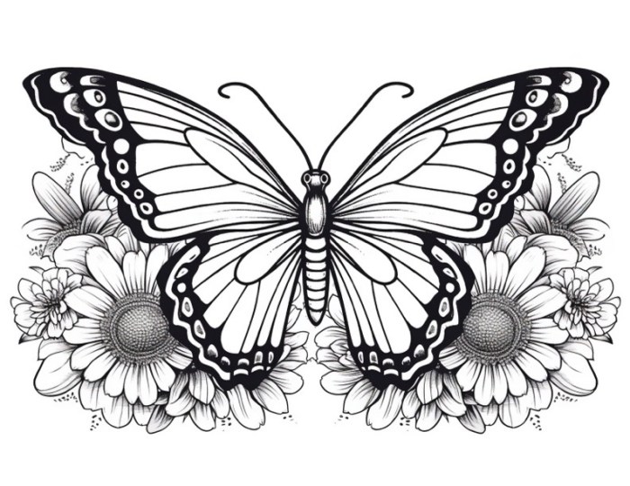 Butterfly coloring book pictures