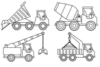 Construction truck coloring book