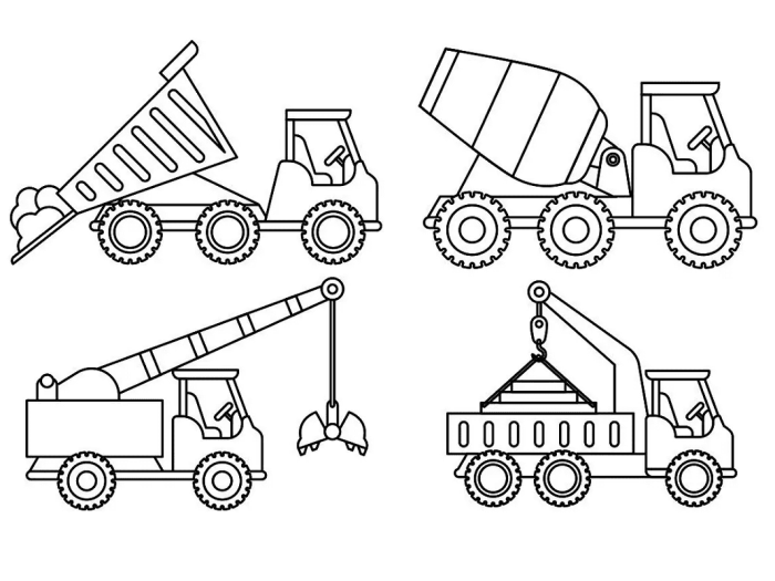 Construction truck coloring book