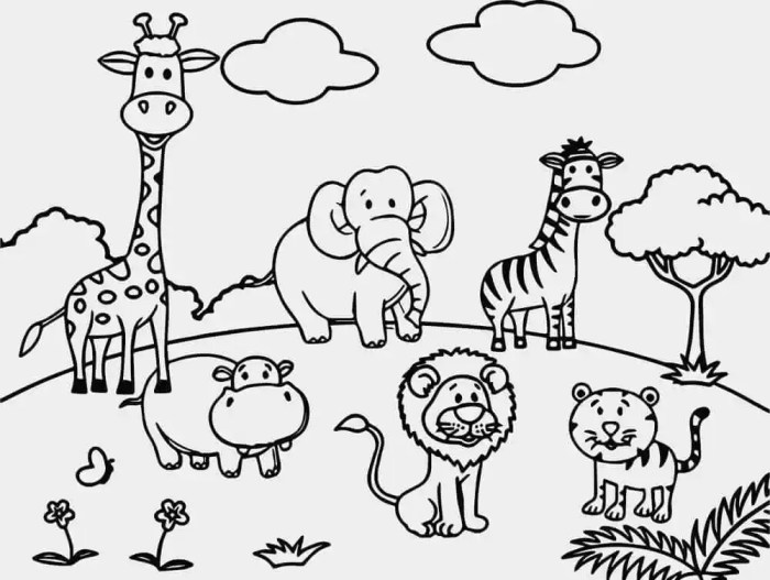 Zoo animal coloring pages pdf