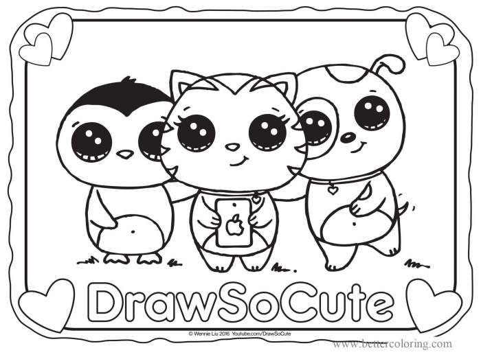 Cute animals coloring pages winter