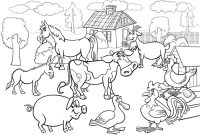 Farm coloring pages with animals free