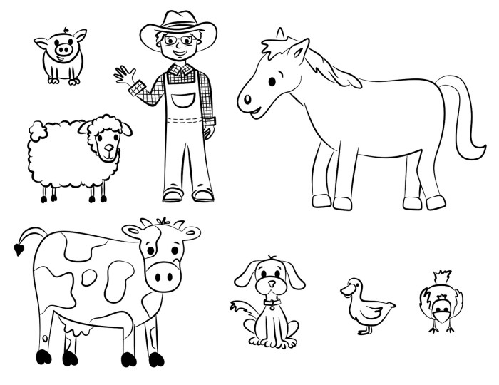 Farm animal coloring pictures to print