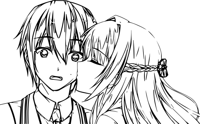 Easy anime love coloring pages