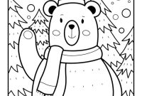 Christmas tree and animals coloring sheets