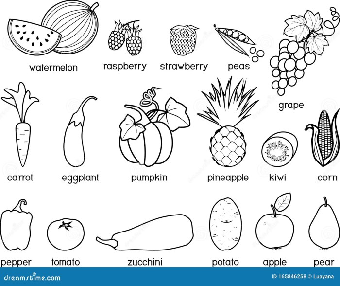 Fruits and vegetables animals coloring pages