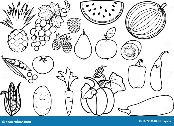 Fruits and vegetables animals coloring pages