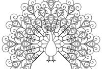 Easy peacocks animals coloring pages for kids