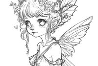 Fairy anime coloring page