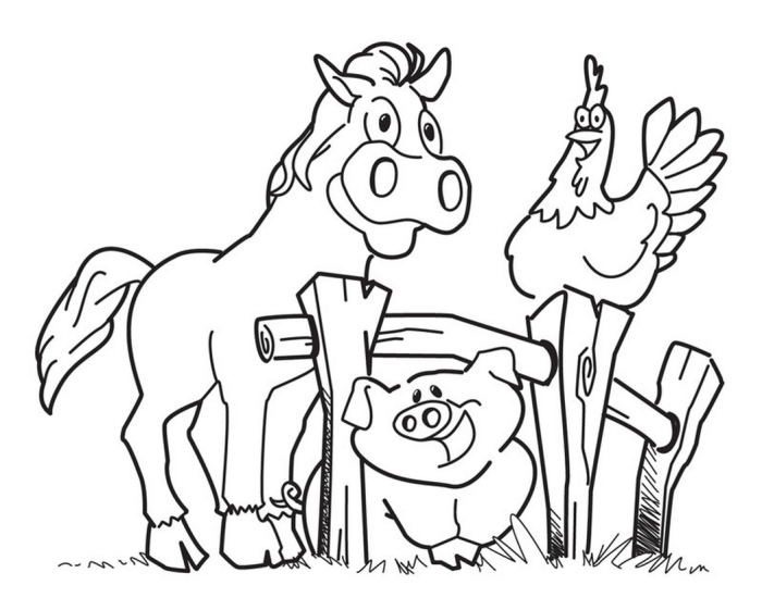 Coloring pages of farm animals free