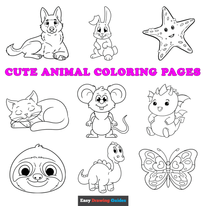 Easy animal coloring page