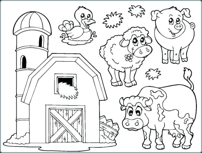 Fun farm animals coloring pages