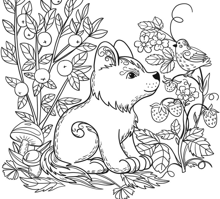 Coloring pages animals reading