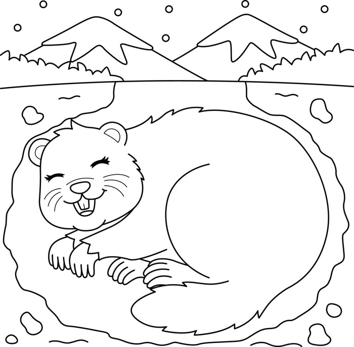 Hibernating animal coloring pages