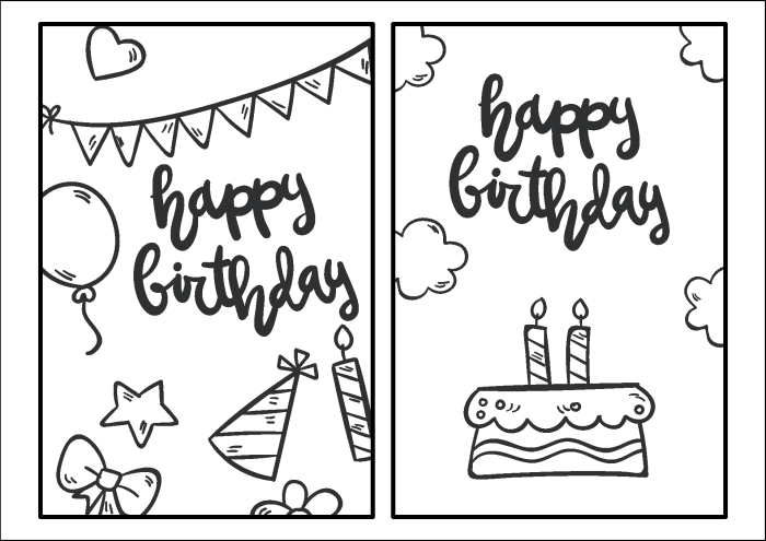 Coloring book birthday card