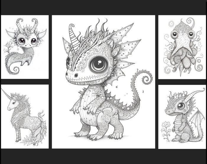 Fantasy animals coloring pages