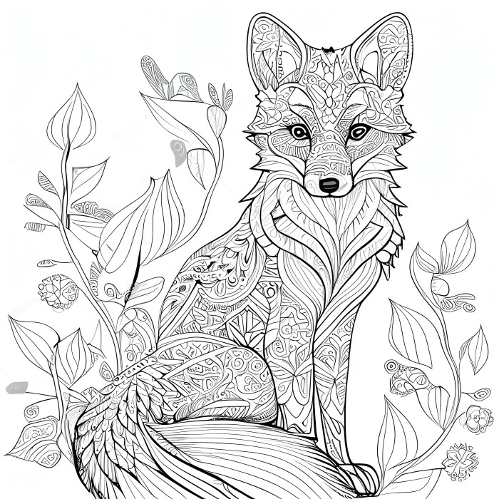 Fox animal coloring pages