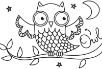 Easy coloring pages of nocturnal animals