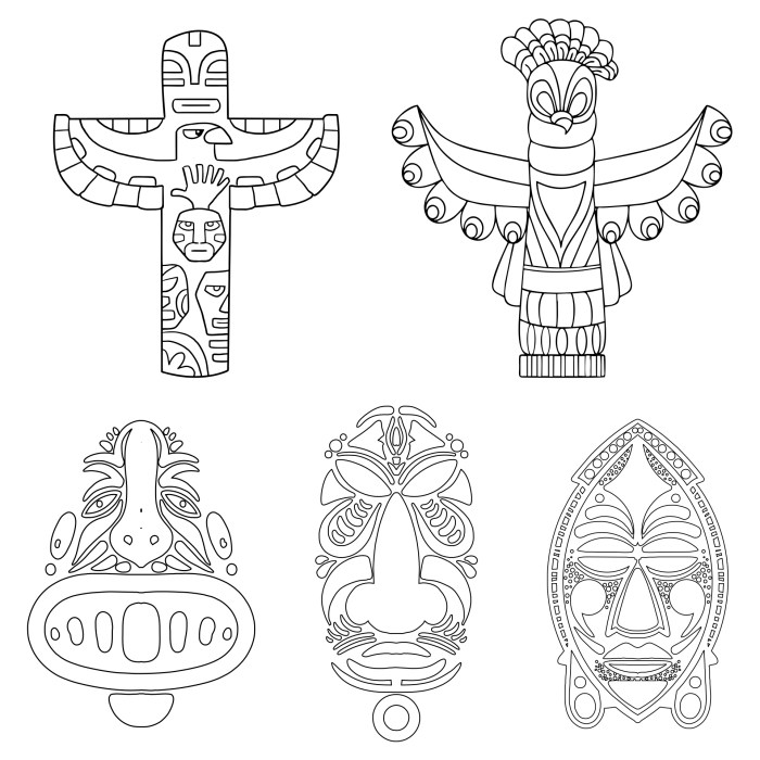 Totem pole animal coloring pages