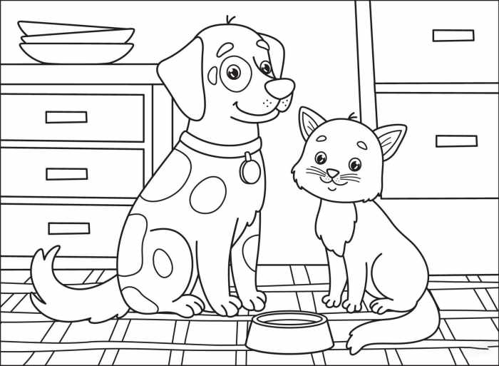 Cats and dogs coloring book