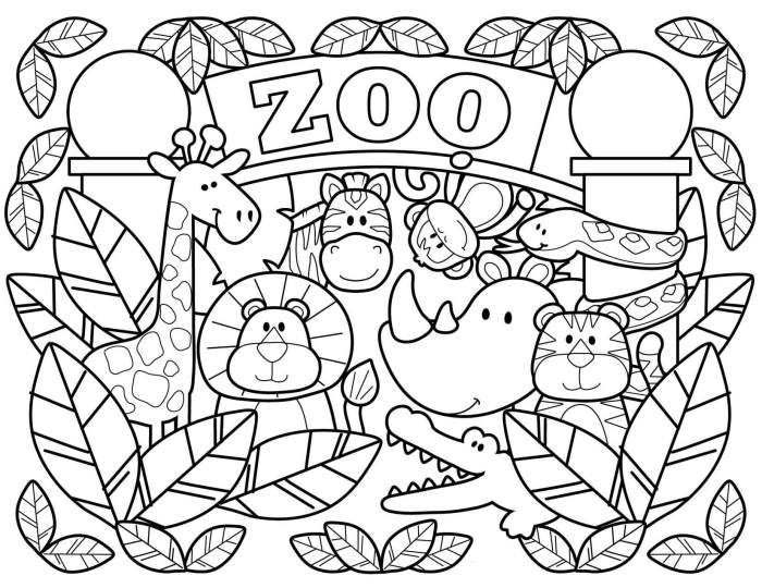 Zoo animal coloring pages pdf