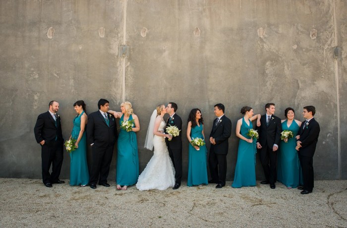 Black and teal wedding dresses