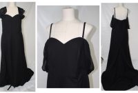 Black off the shoulder wedding guest dress