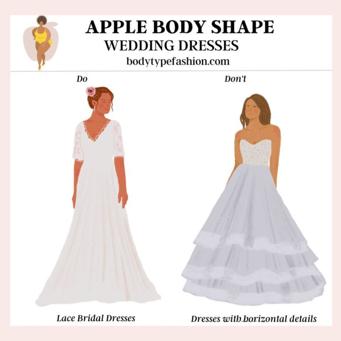 Wedding dresses for apple body shape