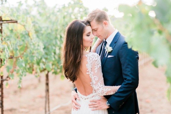 Wedding dress with lace open back