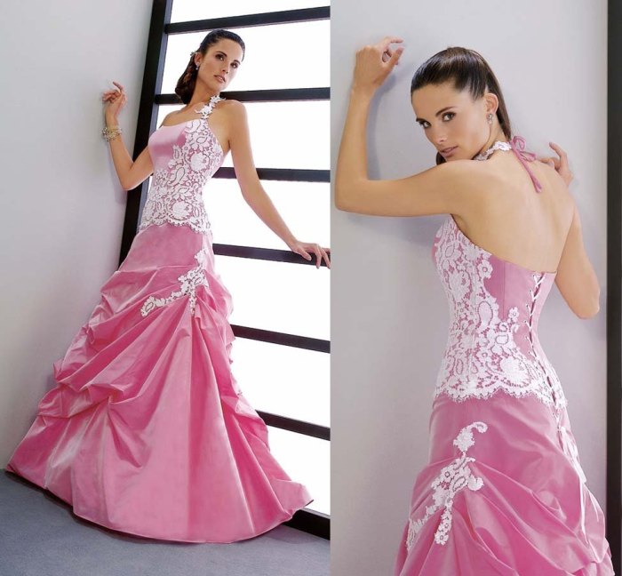 White and pink dresses for wedding