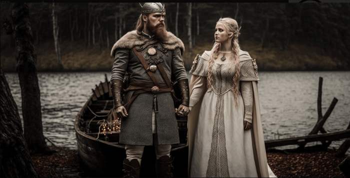 Nordic viking wedding dress