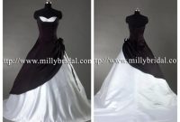 White wedding dress black accents