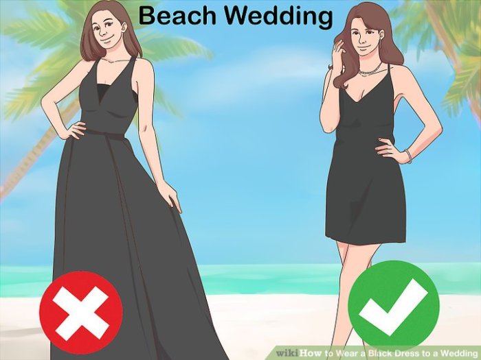 Black dress as a wedding guest