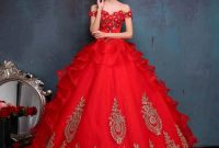 Blood red wedding dress