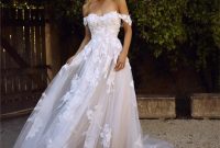 Off the shoulder corset wedding dresses