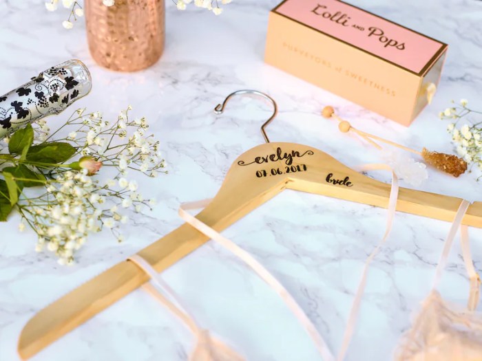 Personalized wedding dress hanger