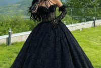 Wedding black dress gothic dresses gown ball robe gowns sweetheart custom lace bridal size