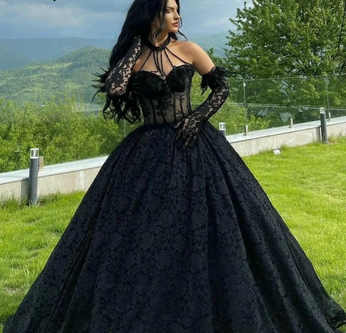 Wedding black dress gothic dresses gown ball robe gowns sweetheart custom lace bridal size