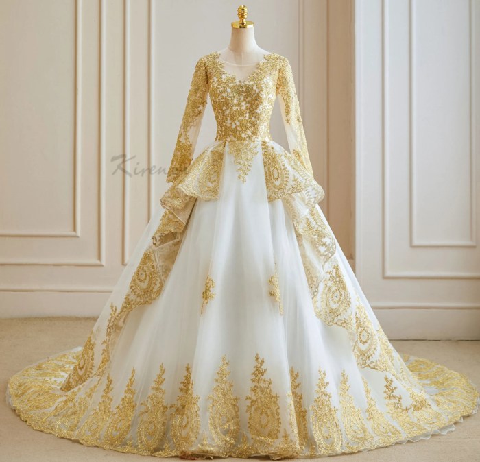 White and gold dress for wedding