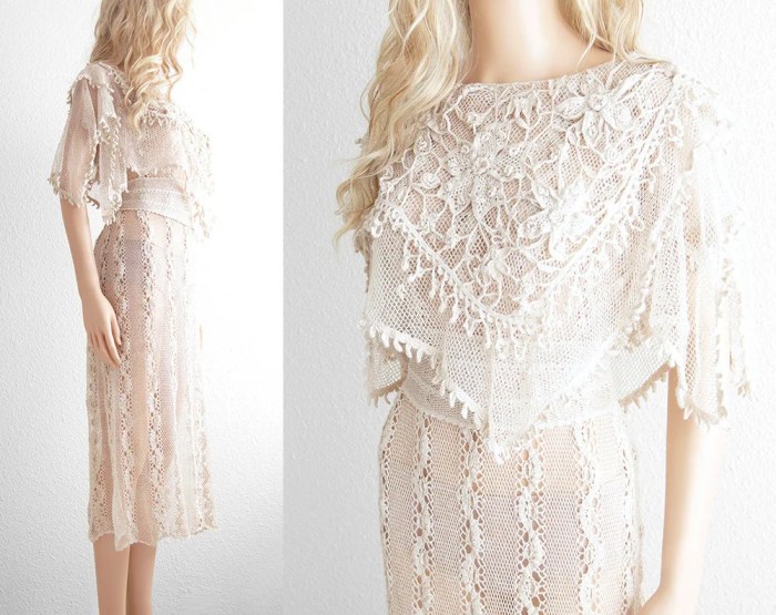 Crochet lace wedding dress