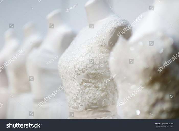 Wedding dresses on mannequins