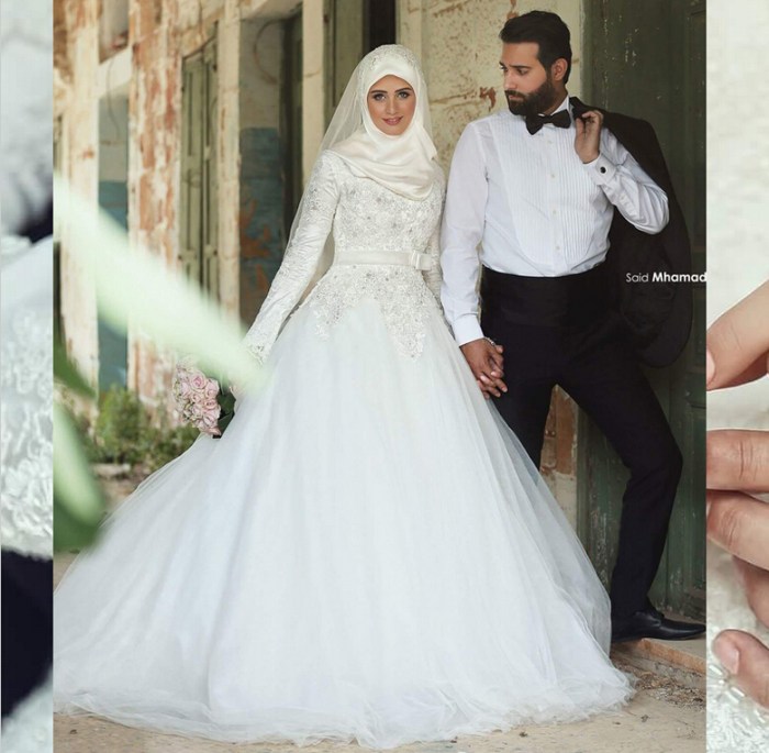 Hijab muslim turkish pengantin gowns abaya gaun manches mariée dubai tulle groene turc robes musulman applique bruidsjurk pernikahan noiva muslims