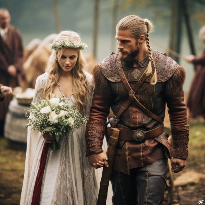 Nordic viking wedding dress