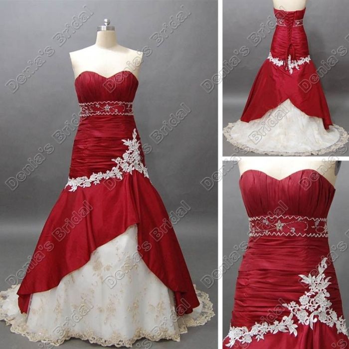 Wine red dress for wedding