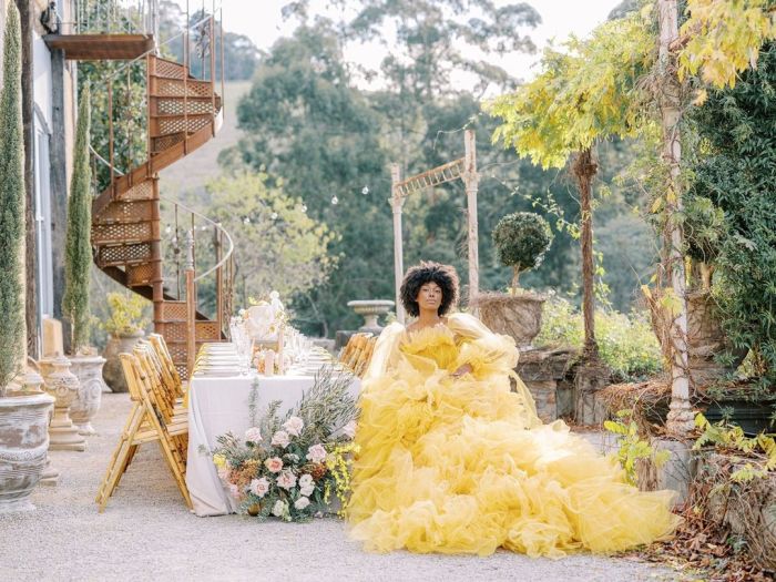 Pale yellow wedding guest dress